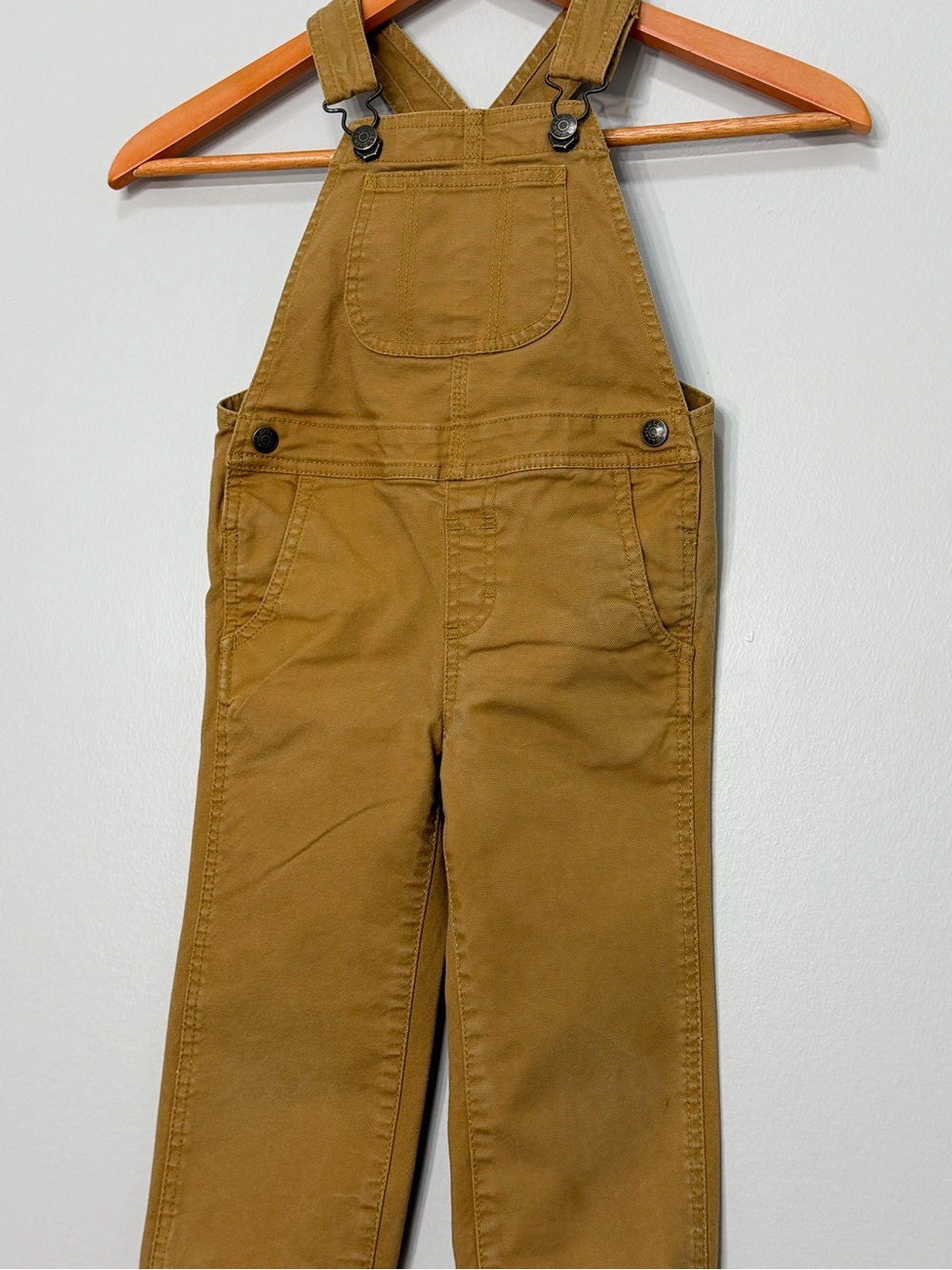 L.L. Bean Kids 3T /Caramel Tan Utility Overalls/ small smudge mark in picture.